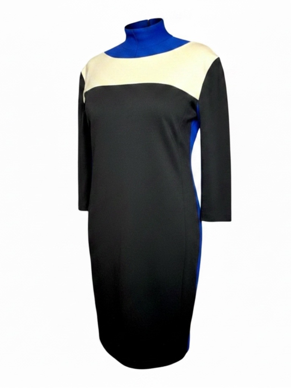 Julian Taylor New York 24W color block back zipper 3/4 bell sleeve shift dress